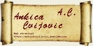 Ankica Cvijović vizit kartica